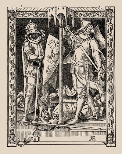 Die Nibelungen. Jak byli všichni muži Sir Dietrichs zabiti, 1840-1841. od Alfred Rethel