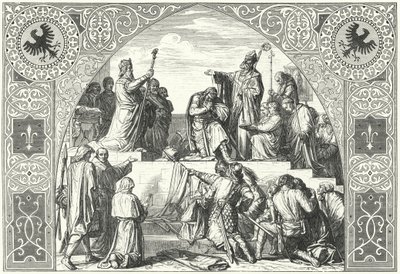 Křest saského náčelníka Widukinda, 785 (rytina) od Alfred Rethel