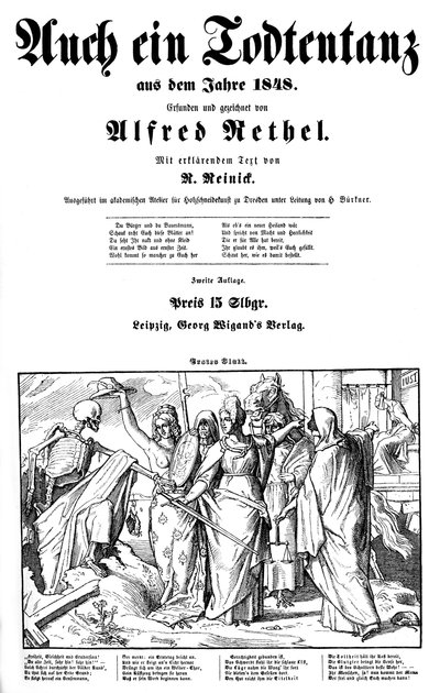 Totentanz 1848: Smrt je odeslána na Zemi od Alfred Rethel