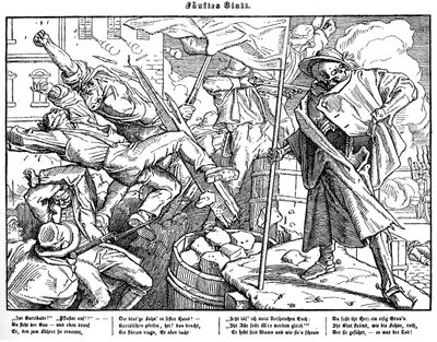 Totentanz 1848: Smrt vede revoluční občany od Alfred Rethel