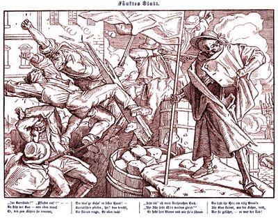 Totentanz 1848: Smrt vede revoluční občany od Alfred Rethel