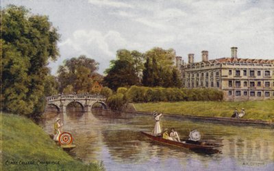 Cambridge: Clare College (barevné lito) od Alfred Robert Quinton
