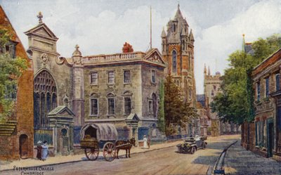 Cambridge: Peterhouse College (barevné lito) od Alfred Robert Quinton
