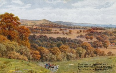 Highdown Hill (nad Goringem), poblíž Worthing, s výhledem na Seven Sisters a Beachy Head od Alfred Robert Quinton