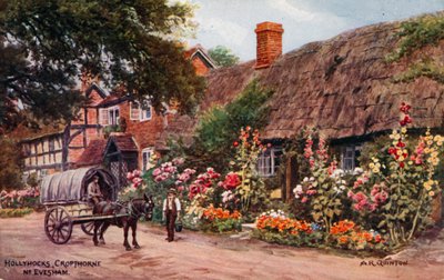 Hollyhocks, Cropthorne, Evesham od Alfred Robert Quinton