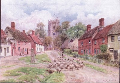 Monks Eleigh, Suffolk, z The Cottages and the Village Life of Rural England vydané nakladatelstvím Dent & Sons Limited od Alfred Robert Quinton