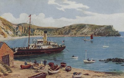 Přistání parníku, Lulworth Cove od Alfred Robert Quinton