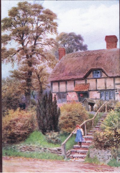The Cottage Steps, Ardington, Berkshire, z The Cottages and the Village Life of Rural England vydané nakladatelstvím Dent & Sons Limited od Alfred Robert Quinton