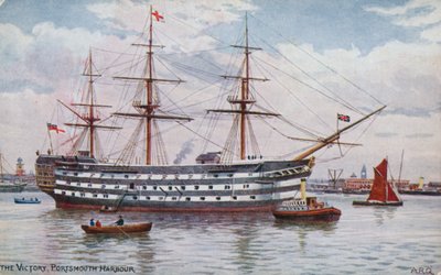 Vítězství, přístav Portsmouth od Alfred Robert Quinton