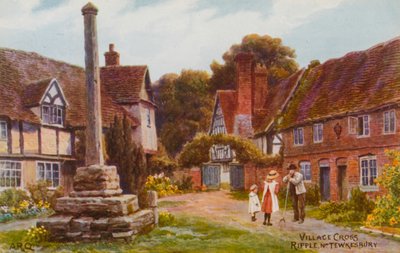 Village Cross, Ripple poblíž Tewkesbury od Alfred Robert Quinton