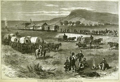 Budova železnice na Great Plains, z „Harper