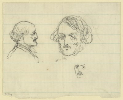 Tři portréty poprsí, včetně Benjamina Butlera od Alfred Rudolph Waud