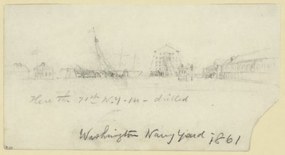 Yard Washingtonského námořnictva od Alfred Rudolph Waud