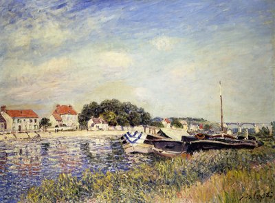 Banks of the Loing v Saint-Mammes; Bords du Loing a Saint-Mammes, 1885 od Alfred Sisley