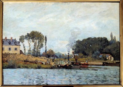 Loď u zámku Bougival Malba Alfreda Sisleyho (1839-1899) 1873 Ne. 0,46x0,65 m Paříž, musee d