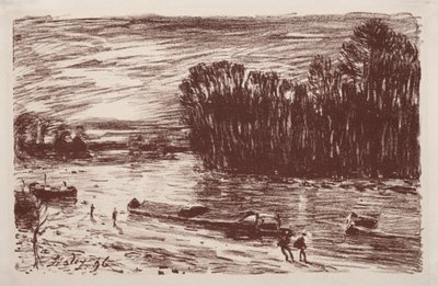 Banks of the Loing, poblíž Saint-Mammès od Alfred Sisley