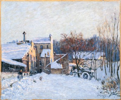 Francouzsky: Une cour à Chaville od Alfred Sisley
