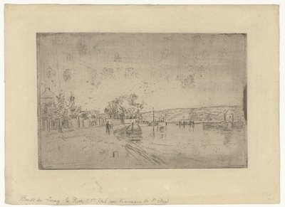 Pohled na řeku Loing s loděmi z banky Bords du Loing: La Rive od Alfred Sisley