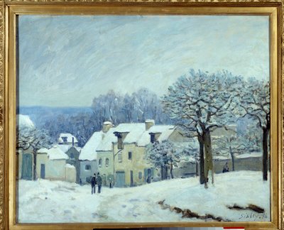 La place du kennel a Marly, Effect of Snow Painting od Alfreda Sisleyho (1839-1899) 1876 Rozm. 0,5x0,61 m Rouen, Musee des Beaux Arts od Alfred Sisley