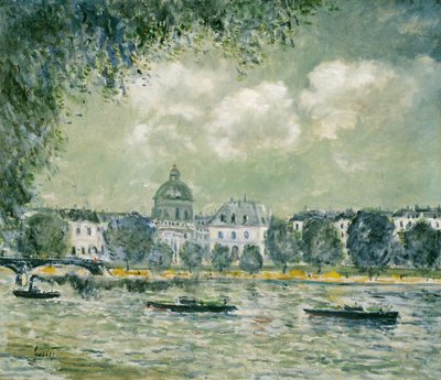 Krajina podél Seiny s Institut de France a Pont des Arts, c. 1875. od Alfred Sisley
