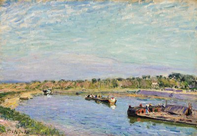 Přístav Saint Mammes, ráno, 1885 od Alfred Sisley