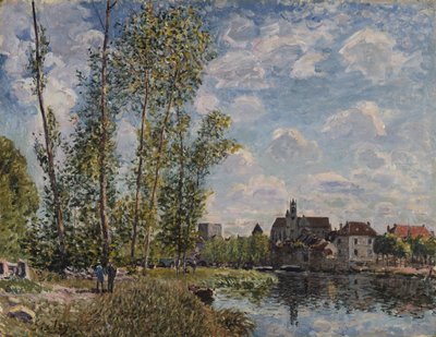 Moret, Pohled na Loing, květnové odpoledne od Alfred Sisley