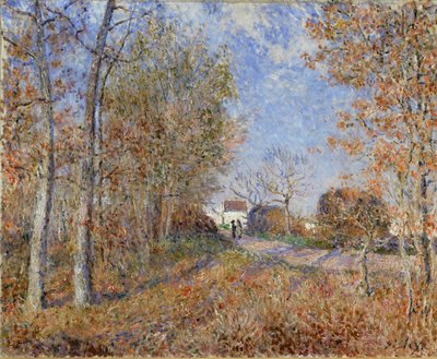 Silnice na okraji lesa od Alfred Sisley