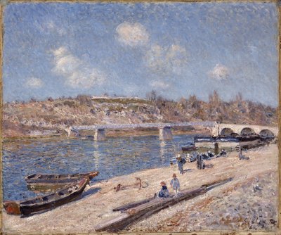 Pláž v Saint-Mammès od Alfred Sisley
