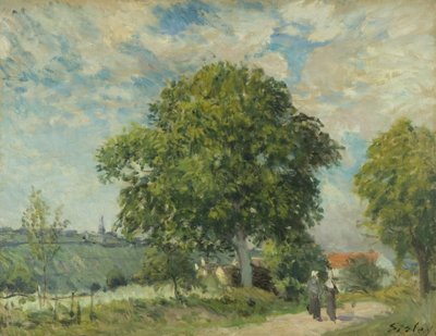 Vchod do vesnice, kolem roku 1880 (olej na plátně) od Alfred Sisley
