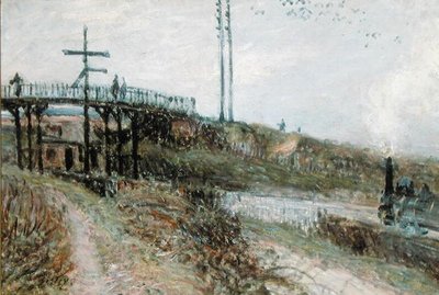Lávka pro pěší přes železnici v Sevres, c.1879 od Alfred Sisley