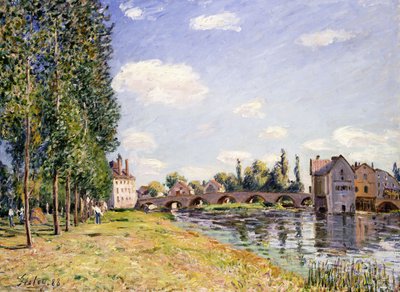 Moret Bridge v létě 1888 od Alfred Sisley