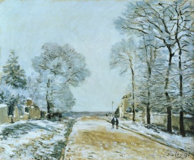 Cesta, sněhový efekt, 1876 od Alfred Sisley