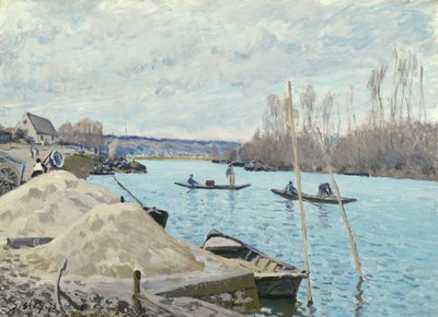 Seina v Port-Marly, Piles of Sand, 1875 od Alfred Sisley