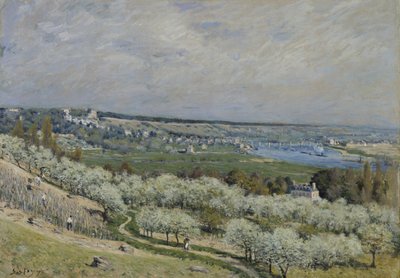 Terasa v Saint-Germain, jaro od Alfred Sisley