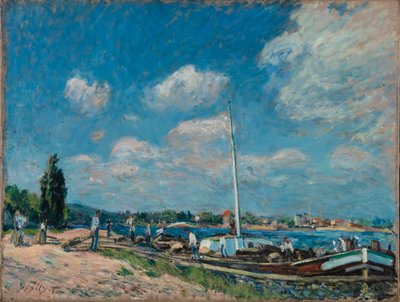 Vykládání člunů v Billancourtu, 1877. od Alfred Sisley