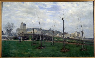 Pohled na Montmartre z květinového města v Batignolles Painting od Alfreda Sisleyho (1839-1899) 1869 Sun. 0,7x1,17 m Grenoble, Musee des Beaux Arts od Alfred Sisley