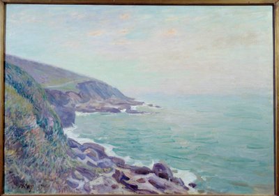 Pohled na pobřeží Walesu v mlžné malbě od Alfreda Sisleyho (1839-1899) 1897 Sun. 0,65x0,92 m Rouen, Muzeum výtvarných umění od Alfred Sisley