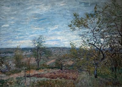 Větrný den ve Veneux od Alfred Sisley