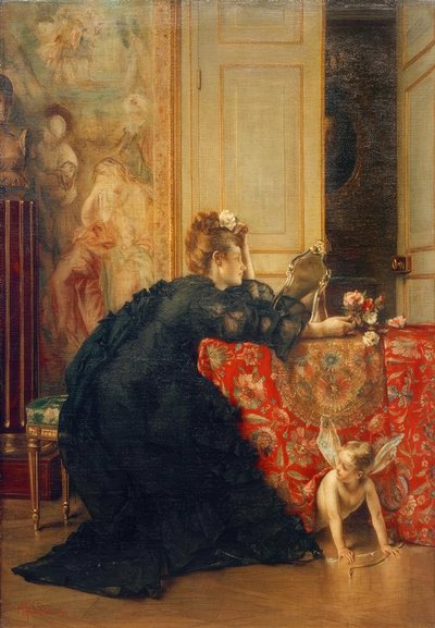 A.Stevens, The Widow nebo The Last Day of Widowhood od Alfred Emile Stevens
