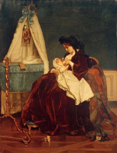 Alfred Stevens, umělcova manželka a syn Léopld od Alfred Emile Stevens