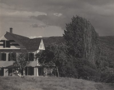 Dům a topoly, Lake George od Alfred Stieglitz