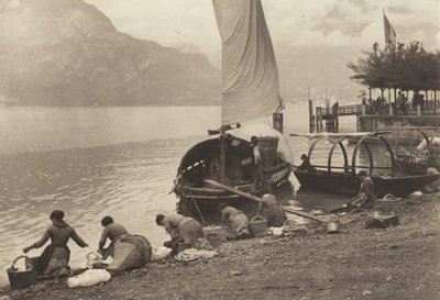 Prádelníčky u jezera Como od Alfred Stieglitz
