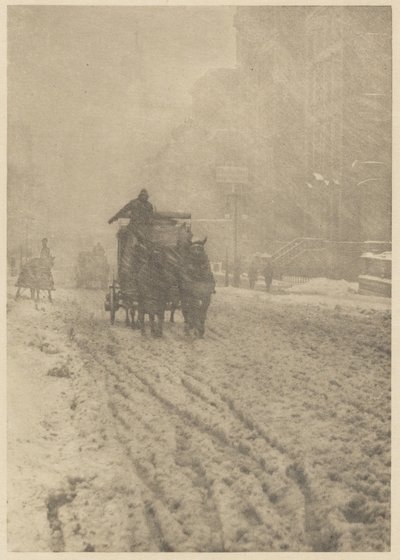 Zima na Páté Avenue od Alfred Stieglitz