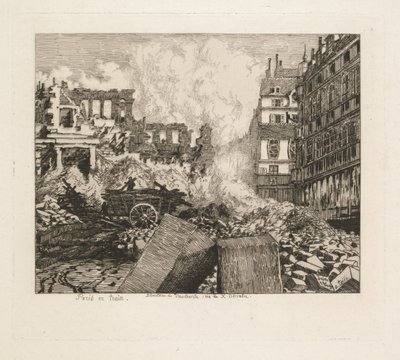 Paříž vlakem. Demolice divadla Vaudeville: rue du Dix-Decembre od Alfred Taiée