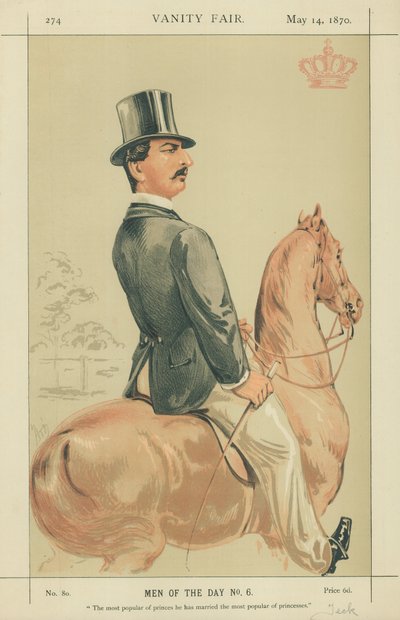 HSH Vévoda z Tecku, nejoblíbenější z princů, za kterého se oženil, nejoblíbenější z princezen, 14. května 1870, karikatura Vanity Fair od Alfred Thompson
