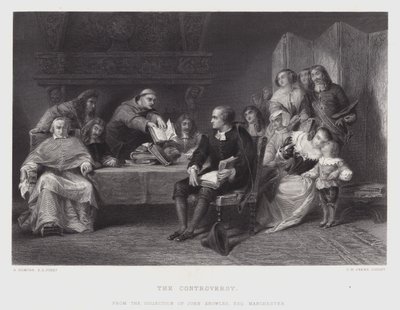 The Controversy (rytina) od Alfred W. (after) Elmore