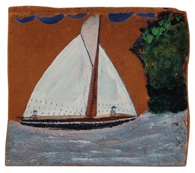 Plachetnice s hnědou oblohou od Alfred Wallis