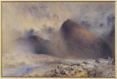 Mount Snowdon v mracích, 1857 (čb a tužka na papíře) od Alfred William Hunt