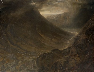 Wasdale Head z průsmyku Styhead, Cumbria, cca 1854 od Alfred William Hunt