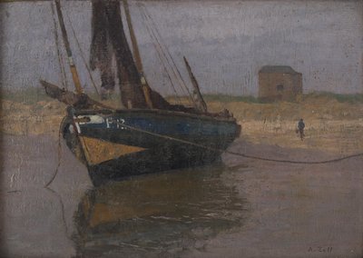 Rybářská loď na belgickém pobřeží od Alfred Zoff